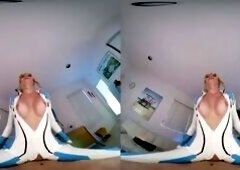 Blonde Babe Kay Lovely As METROID DREAD SAMUS ARAN Heals You With Pussy VR Porn