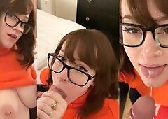 Jinkies! ;) blowjob in my Velma Cosplay