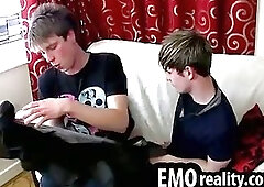 Gorgeous emo twinks in love make out and undress