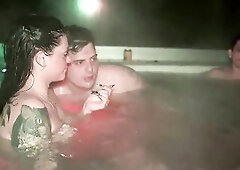 Sexy Jacuzzi Party: three Dudes and two Hotties with No Rules