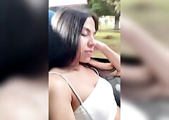 I pay her for the bus and this babe touches the steering wheel to make change