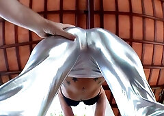 Crazy platinum-blonde Nicky Wayne experiences her first anal action