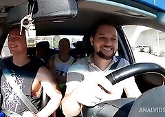 Teen brunette hair, Katty West known as Dalila Katty, Sabrina Marie and Katty Diamond had a foursome