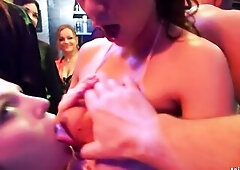 Barefaced lesbo pornstars licking their slick vaginas and dancing at a wild pajama party in public. See marvelous honeys dancing, having pleasure and 