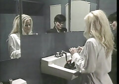 Jeanna Fine and Nikki Tyler - Vintage lesbian sex on public toilet seat