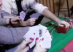 Aris Darksome, a Spanish honey, gets tempted during a poker game leading to intensive oral and facial ejaculation action.