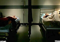Curvy ass ebony TS fucks patient