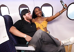 Crazy black bitch Olivia Jay gets fucked on a plane