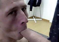 Slim boy with nice ass gets filmed when he sucks cock and fucks