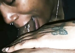 Sloppy throat oral sex upclose until mouth pie