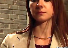 Lesbian slave is chained up and she begs for mercy