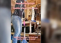 Wicked Redhead Cowgirl Screws arsehole Using farrier tool gaping arsehole!