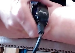 Shaving cock and balls and then jacking himself off