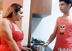 I was caught spying on my stepmother, that babe saw me and decided to chastise me with her good booty.