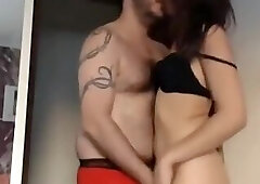 Thick tranny bents over for anal fun in the kitchen