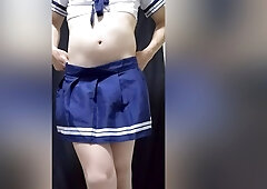 A Man Dressed As A Woman Put Up With Pee In A T Back, But It