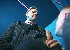 He gets wrecked by suits