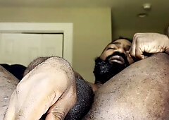 Papa Opens Up Butt Hole With Long Black Wand