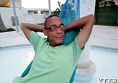 Palatable t-girl floozy desires for getting asshole busted