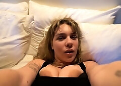 Kinky POV pussy teasing with big breasted stepmother