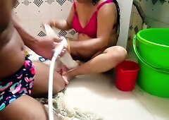 Hubby catches wifey in the shower and gives her a messy facial!