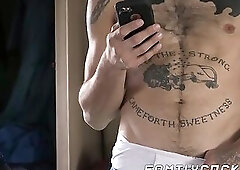 Daddy banging his twink stepson raw before creampie