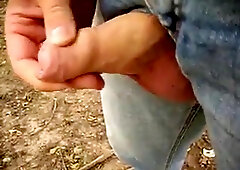 Outdoor Masturbation: Uncut Cock Wanking and Cumming