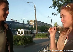 Dude fucks pretty Russian girl after treating her with Rafaello