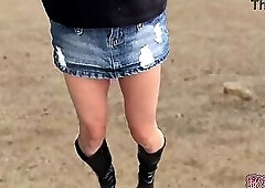 Climax with anal vibrator Me in miniskirt boots Anal toy SecretGakuen