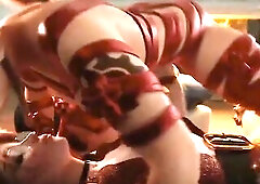 Hot beauty gets her christmas milk after hard sex - Animation CG