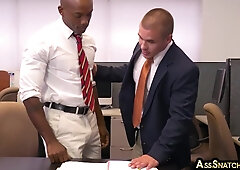 BIG BLACK COCK lovin’ cub chief plumbs black BOYFRIEND in restroom after ORAL