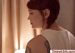 Bree Daniels visits her ally Cadence Lux in her bedroom cause that babe notice that Cadence isnt walking around the abode not long ago, after a not ma