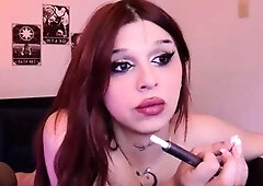 Busty brunette solo masturbation