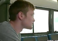 Public interracial twink pulls straight guy