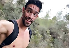 Very risky naked hiking