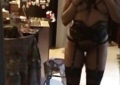 Dominican OF Model Tries On Fishnets