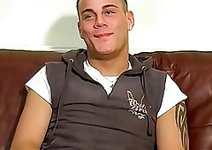 Tattooed UK jock jerking his thick cock