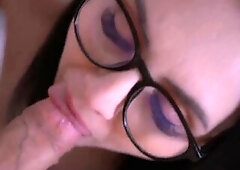 Nice-looking wife sucks her male's and gets wife sucks her paramour's and gets cum in throat.
