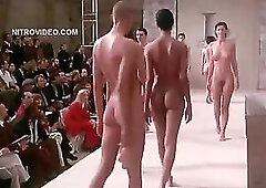 Hot movie scene of sexy exposed sweethearts on the catwalk