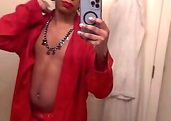 Black Sissy Femboy in Red Lingerie (onlyfans) Ezra_Kyle25