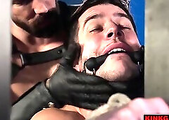 Eddie Patrick whips out Teddy Grahams hard cock and makes him begs for it