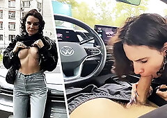 Fast and Furious: Car Blowjob Sex while Driving on Public