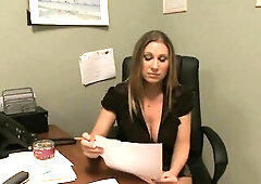 Breathtaking secretary drilled in her unshaved snatch.