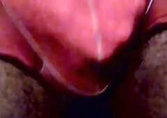 Stroking myself to the last spurt in jism-wettened undergarments