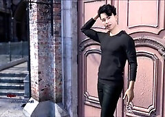 Busty brunette in a hot visual novel experience