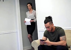 Long-haired hotties Diego Sans and Xavier Cox fuck on the couch