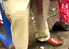 Huge! Big Black Dick Flash in Public Bus Stop