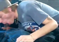 Interracial Bareback Fuck in a Car with a Cute Boy