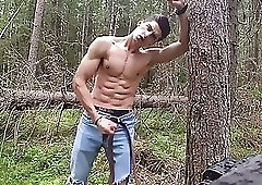 Jared Shaw cum in the forrest