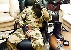 Pupdark In Camo Jacking Off, Smoking, and Sniffing His Boots